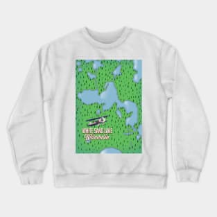 White sand lake Wisconsin lake map Crewneck Sweatshirt